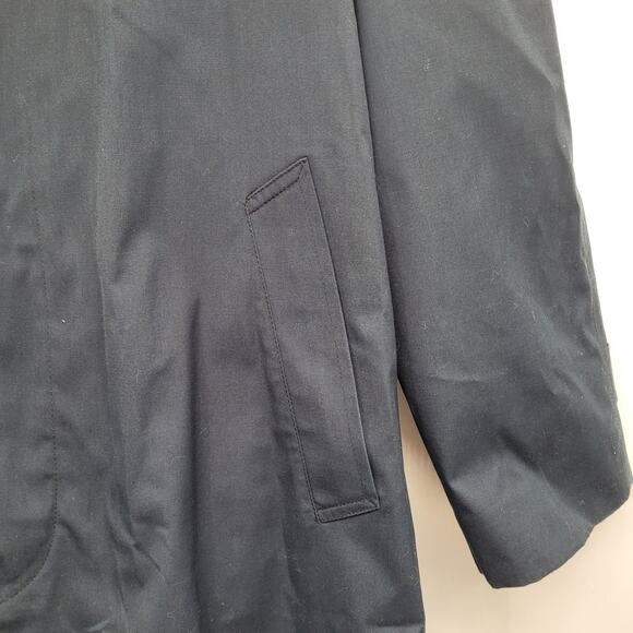 London Fog Vintage 80s Union Made‎ Blue Single Breasted Lined Trench Coat 40S - Picture 5 of 16